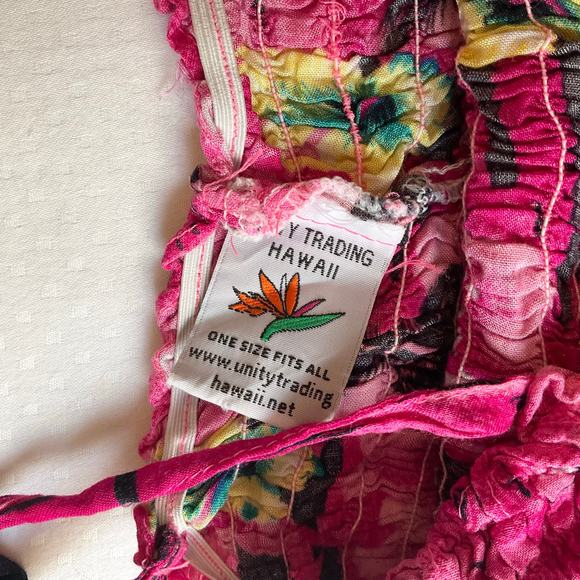 Unity Trading Hawaii Women Dress size S Sleeveless KneeLength AlohaTropical Pink - Picture 6 of 7